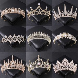 Diadèmes Couleur or cristal strass couronne diadème pour femmes mariée de luxe bal fête diadème mariage mariée cheveux accessoires bijoux couronne Z0220