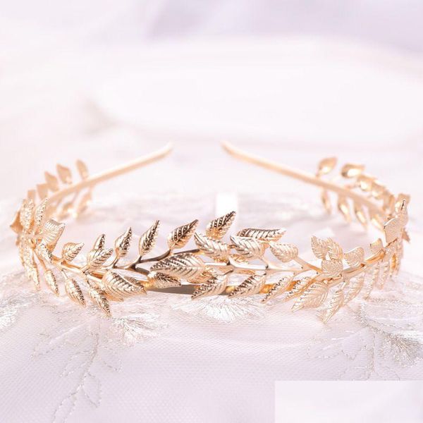 Tiaras Grec Greek Bandband Band Gol Leaf Branch Band de cheveux Couronne / Bridal Wedding Headpiece Drop Livrot Jewelry Hairjewelry DH8XL