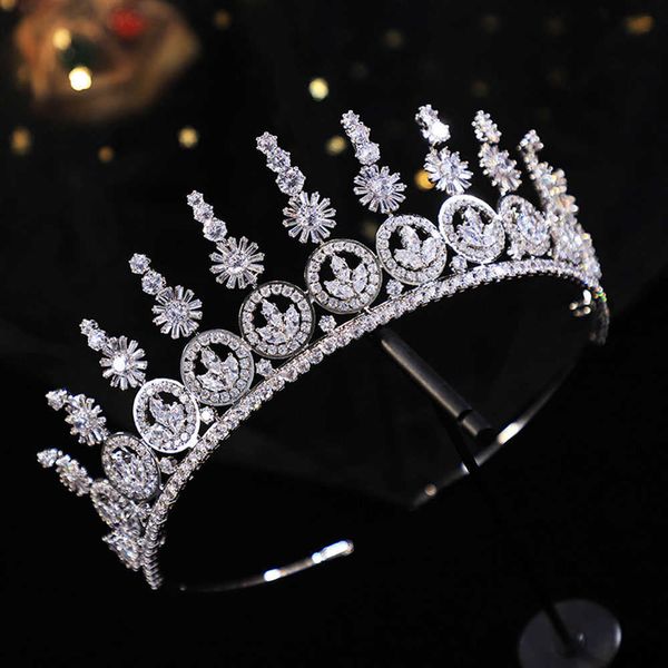 Tiaras Itacazzo mariage haut de gamme grande couronne cheveux ornement chapellerie de mariée baroque Zircon diadèmes anniversaire reine fête luxe Badge Z0220