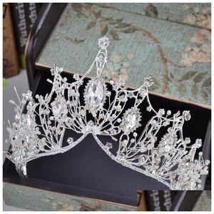 Tiaras kmvexo barokke roségoud zwart kristal bruids tiara strass diadeem optocht kroon voor bruiden hoofdband haaraccessoires y28 dr dheox