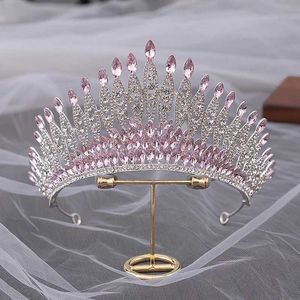 Tiaras Koreaanse luxe multicolor crystal tiara kroon voor vrouwen bruiloft mode mode bruids koningin rhinestone haaraccessoires hoofdbanden