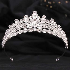 Tiaras corean couleur argent ab cristal princesse couronne pour femmes de mariage de luxe reine princesse de mariée partas accessoires de cheveux