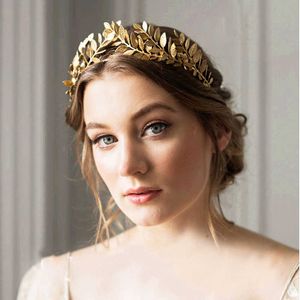 Tiaras Leaf Style Wedding Party Crown Bridal Tiara Vintage Bride Hair Hoop GoldenSliver Bride Head Accessories Women Jewelry Hairband R230306