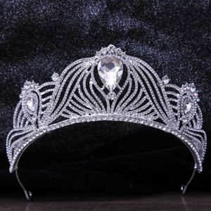 Tiaras Luxury Crystal Crown Tiara For Women Girls Wedding Elegant Rhingestone Bridal Silver Color Couronne Accessoires