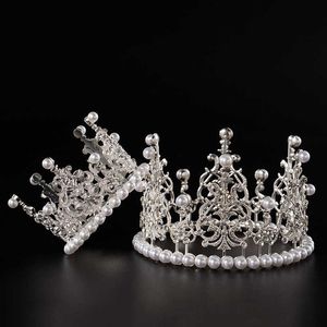 Tiaras mini parel kroon elegante gouden zilveren kleur klein formaat parel tiara prinses topper haar kroon bruiloft haar accessoires sieraden z0220