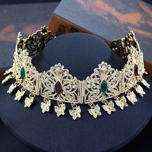 Tiaras Neovisson Hoge kwaliteit goudkleur algerije haar sieraden tiaras Arabische vrouwen voorhoofd ketting haarketen bruid bruid sieraden z0220