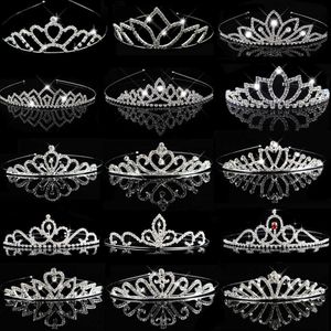 Tiaras Princess Bride Crown Bridal Hair Accessories for Women Girls Crystal Headband Bruiloft Haar Sieraden Ornamenten Headpiece Hoofdtooi Z0220