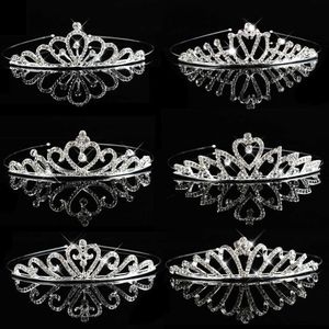 Tiaras Princess Tiaras Wedding Crown Rhinestone Silver Color Headband Kid Girls Bruids Crown Party Accessiories Hair Sieraden Gift Z0220
