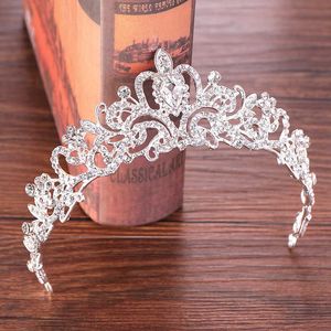 Tiaras Silver Crystal Wedding Crown Crystal Bruid Tiaras Haar Acessories Kroon Hoofdband Crystal Rhinestone Bruids hoofdstuk Tiara Z0220