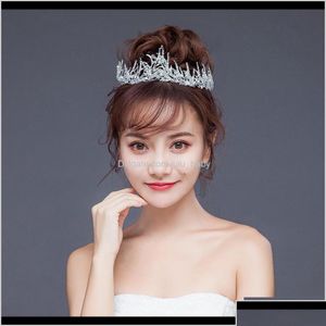 Tiaras US Warehouse Bridal Bandbands Crown Tiara With Rhinestone and simated Pearl Headpice bijoux Accessoires pour femmes Mzl Dr Dhvyi