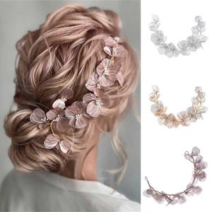 Tiaras Wedding Bridal Leaf Pearl Headband Hairband Tiara For Women Bride Party Queen Wedding Bridal Hair Accessories Jewelry Band Gift R230306