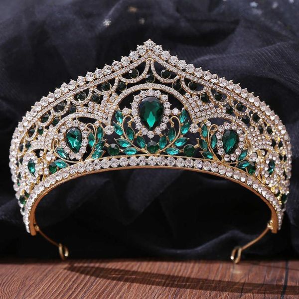 Diadèmes de mariage diadème de cheveux strass couronne de mariée grand diadèmes multicolores accessoires de fête d'anniversaire pour femmes robe de bal Headw366o