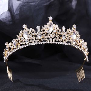 Tiaras Wedding Veil Tiaras en Crowns voor bruid Hair Sieraden Accessories Bling Rhinestone Hoofdbanden met haarkamclips voor vrouwen Girl Z0220