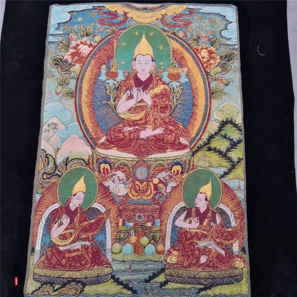 Tíbet Nepal Thangka retrato brocado pintura seda figura religiosa Thangka bordado mural 1