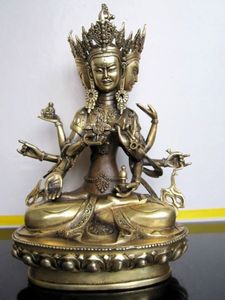 Estatua de buda Ushnishavijaja de bronce tibetano