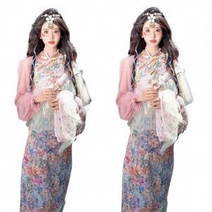 Vêtements tibétains Amélioration d'été Nouveau costume Fille fraîche Robe Dali Xishuangbanna Persal Trip Shoot u3HC #