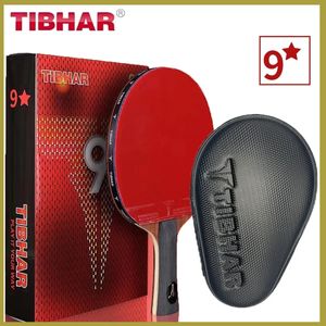 Tibhar 9 étoiles Table de tennis Racket Superior Sticky Rubber Carbon Blade Ping Pong Racket Pimples-in Sticky Original 240515