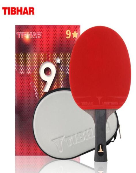 Raqueta de tenis de mesa TIBHAR 9 Star, raqueta de ping pong con hoja de carbono de goma adhesiva Superior, pala de ping pong Pimplesin 2204024283298