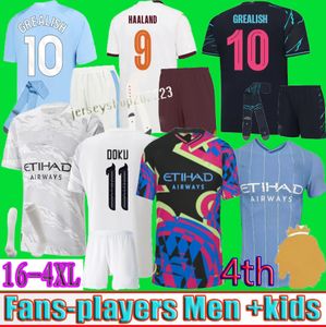 HAALAND Vierde voetbalshirts 23 24 25 DE BRUYNE MANS CITIES GREALISH GVARDIOL FODEN 2023 Speciaal derde voetbalshirt heren kinderen ALVAREZ RODRIGO uniformen Nieuwjaar