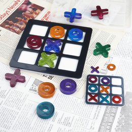 Tic tac teen gamebord en x o siliconen mallen set epoxy hars diy kunst ambachtelijke mal voor kerstnachta kunst ambachten tools