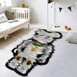 Alfombra de suelo con diseño de dibujos animados para cabecera de oso grande, dormitorio extraterrestre, luz de salón, alfombra de muñeca de lujo, marca famosa creativa