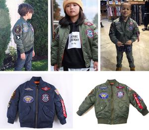 Tide merk kinderkleding jongens en meisjes herfst en winter katoenen clip-on groot kind verdikte luchtmacht pilotenjas katoenen jas jas