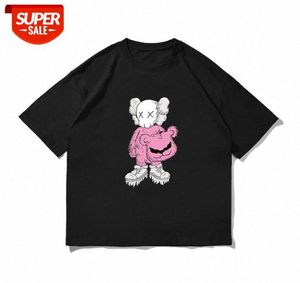 Marque de marée Kaws imprimer des courts-trappes d'été tshirt hommes et femmes Version coréenne de coton pur bf drop épaule amateurs Z5767921