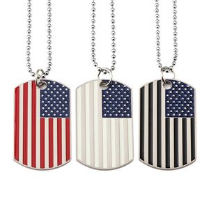 Getijde merk nationale Amerikaanse vlag militaire kaart leger USA dog tag hanger ketting hip hop heren dames 316L roestvrij staal punk sieraden