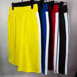 Tide Brand Pa Angel Color Side Woven Loose Shorts Heren en Dames Ins Mode Kleurblokkerende Sport Joggingbroek Palm Zomer Strandbroek