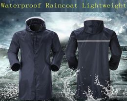 Tide Rain Jacket Hommes imperméable imperméable léger décontracté manteau à capuche long Men039s Jackets1468043