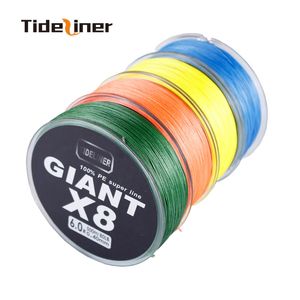 Tideliner PE Ligne de p￪che tress￩e 8 brins Super fort 500m fil 15-100 lb Multifilament de technologie