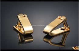 Tie Clasps Tacks Bijoux Drop Livraison 2021 Fashion Gold Button Charme à manches longues avec goujons et boutons de manchette