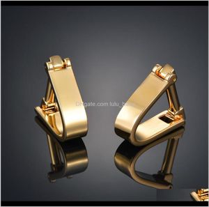 Tie Clasps Tacks Bijoux Drop Livraison 2021 Fashion Gold Button Charme à manches longues avec goujons et boutons de manchette Liens de manchette pour ME2340973