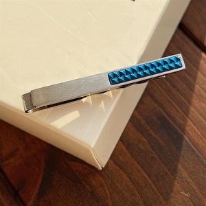 Dasspeld voor heren Titanium staal Metaal blauw Tie-Clips mode-sieraden Topcadeau met doos M-092768