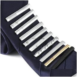 Tie Clips 4Cm Lege Streep Voor Mannen Strik Set Pak Formele Hals Links Clip Bar Mode-sieraden Will And Sandy Drop Levering Cuf Dhivx