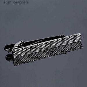 Clip Clips Black Hand Gravure Tie Tie Clip Tie Clip Personnalisez la broche Gift Clasp Bar Bar Stripes Fashion Clip Clip Clip For Business Suit Y240411