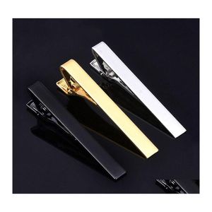 Tie Clips Classic Men Pin of Casual Style Clip Fashion Sieraden voor mannelijke prachtige trouwbar sier en gouden kleur drop levering cu otajw