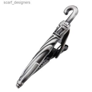 Tie clips Fashion Umbrella Tie Bar Clip voor Skinny Ties Chain Hoge kwaliteit Y240411