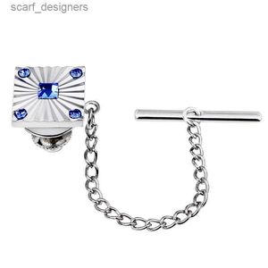 Clip Clips Hawson Classic Metal Tie Tacles / broches Imitation Rhodium plaqué à facette Crystal Cravale incrustée Accessoire Bijoux Bijoux pour hommes Y240411