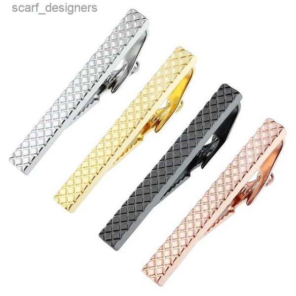 TIE Clips Hawson Simple 4 Colors Designs Clips de corbata para hombres Fashion Luxury Wedding Wedding Shinny Bar Bar Pin Y240411