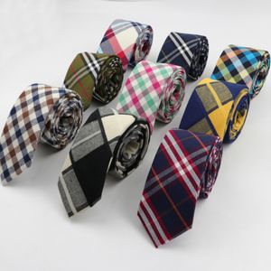 Tie Clips Mens Fashion Stropdas Casual Dikke Kunstmatige Katoen Plaid Paisley Skinny Ties Mannen Kleine Designer Das Stropdassen 230704