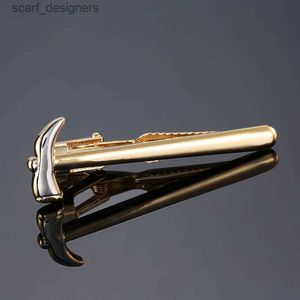 Clip Clips Mens Gold Color Hammer Clip Climp Clamp Metal Coldie Bar Bar Coup Coup Tie Pin de mariage Business Business Favet Cadeaux Y240411