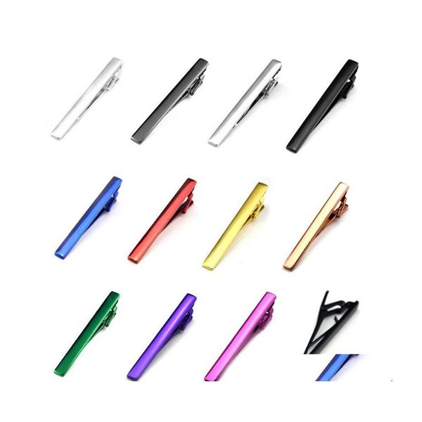 Clips de corbata Metal para hombres Boda Corbata Corbata Clip Clip Caballero Corbatas Barra Cristal Pin Regalo para hombre Entrega de gota Joyería Gemelos Cierres Otscz