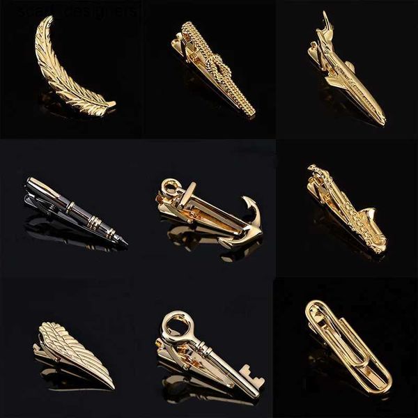 Clip Clips Nouveau clip de cravate Anchor Pen Wing Knife Music saxe Style Fashion Shirt Homme Bijoux Accessoires Y240411