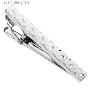 Clip Clips Tie Bar avec Rhodium Pattern Graving Design Casual Tie Clips pour Menmens Party Tie Fashion Accessoires Y240411