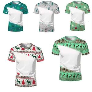 Tship 100% Tshirt Christmas Subilation Polyester Bleach Unisexe Adults Kids Short Mancheve Family tenue Vêtements 1016
