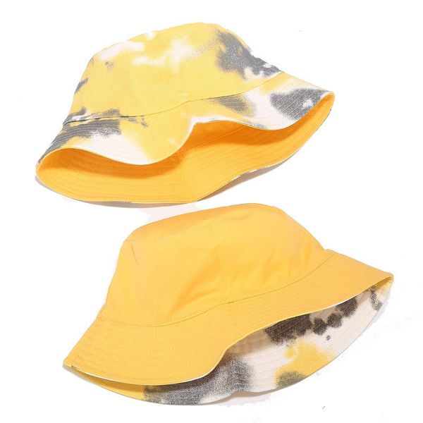 Tie Dye Bucket Hat Hommes Femmes Chapeaux de soleil pliables réversibles Fisher Fisherman chapeau de soleil à dessus plat Casquette de bassin Été hommes Casquettes à visière adultes chapeaux de plage en plein air
