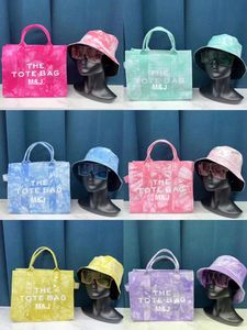 Tie dye toile sacs fourre-tout et chapeau ensemble grande capacité sac à provisions 2022 Designers sacs à main sacs fourre-tout pour femmes