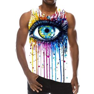 Tie-dye Doodled Tanktops voor heren Zomer Mouwloos 3D Gradiëntprint Vest Los Casual Hardlopen Sport Heren Top Big Size 7XL 001