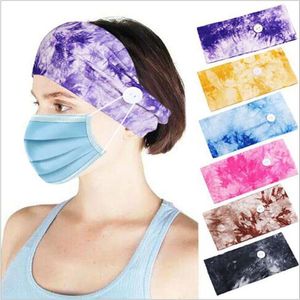 Tie-dye etnische tulband hoofdband elastische yoga verstelbare antislip haarband sport zweetbasketbal zweetband stretch hoofdbanden DDA46